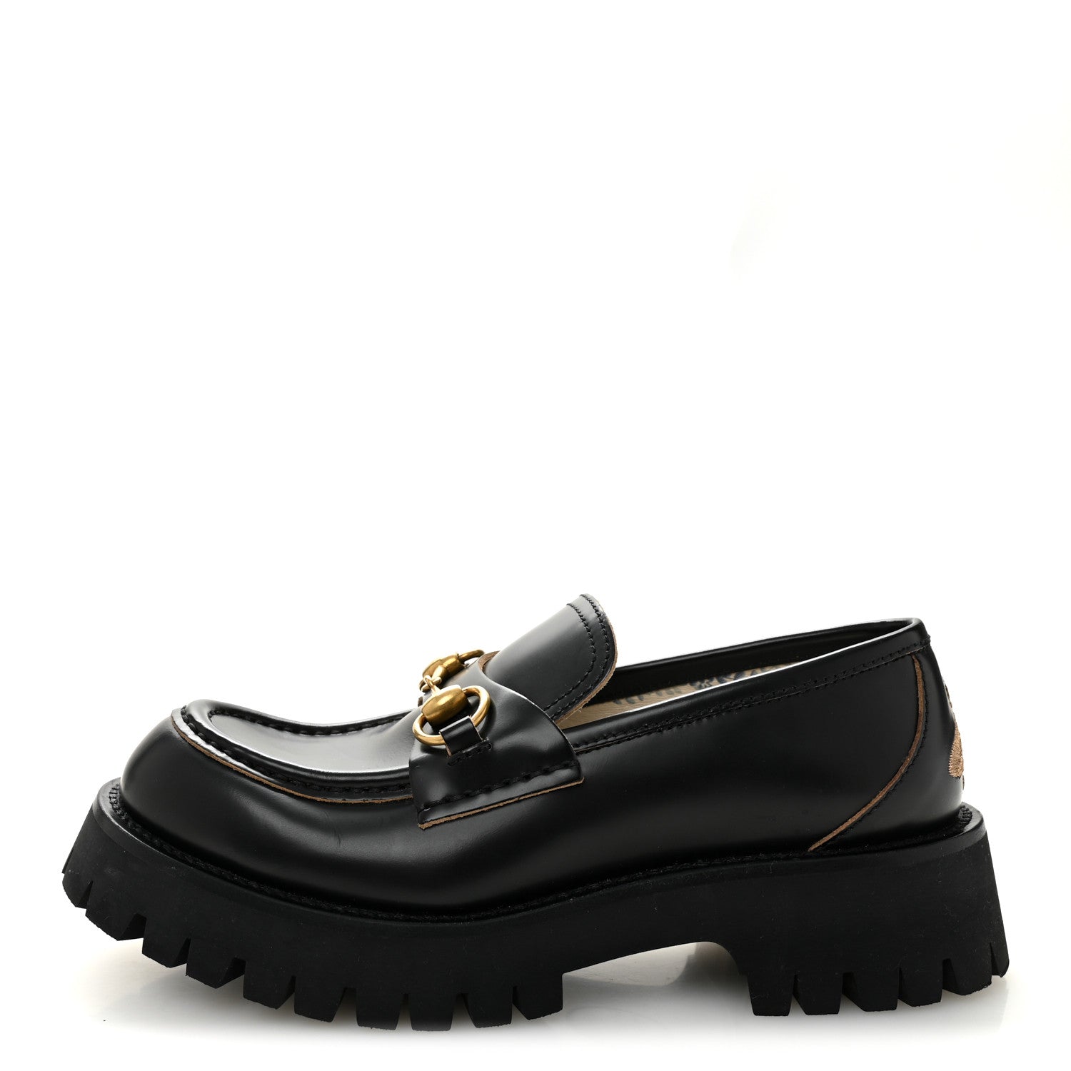 Gucci Cordovan Lux Womens Harald Horsebit 25mm Platform Loafers 37 Black 1 of 10