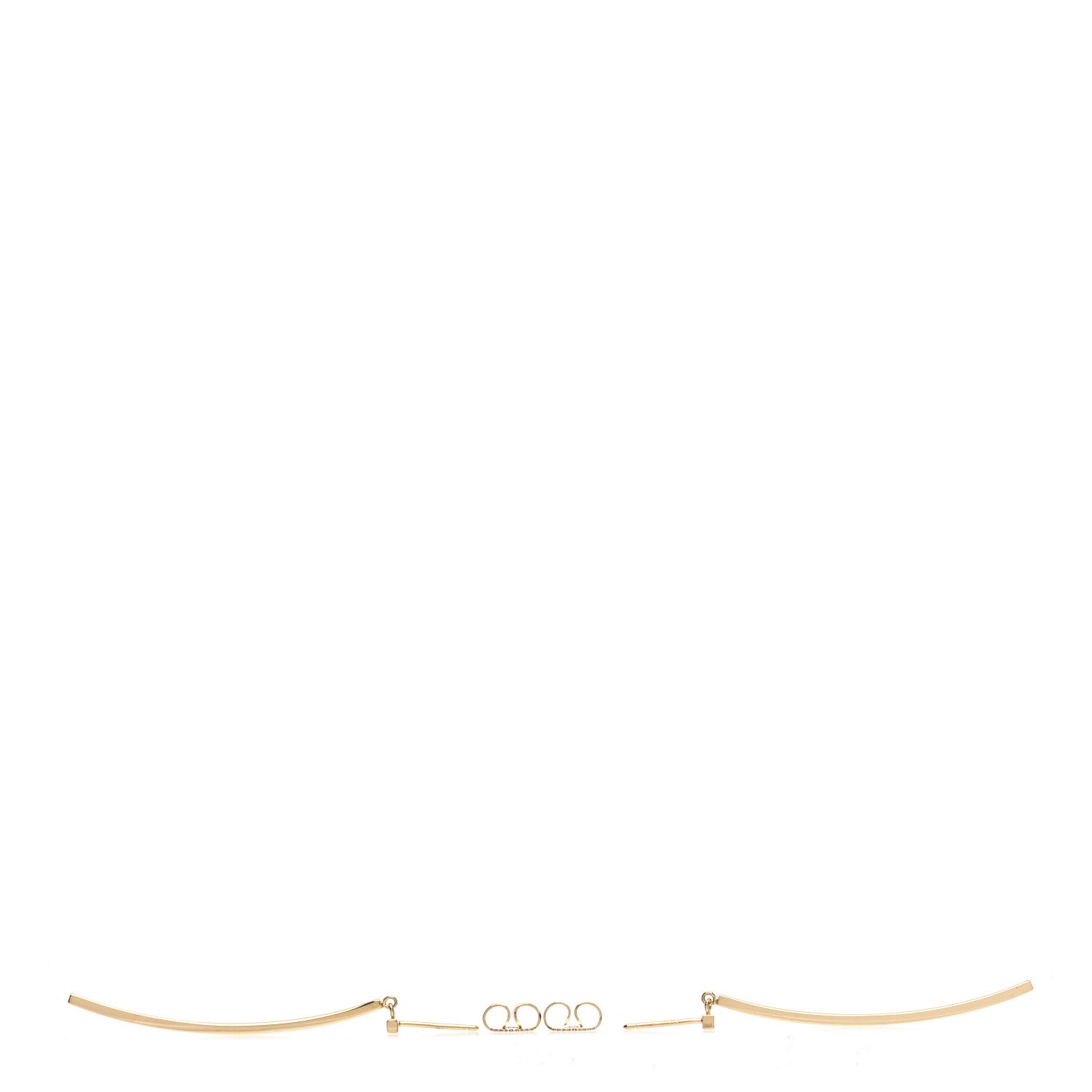 Tiffany 18K Yellow Gold T Bar Earrings 3 of 4