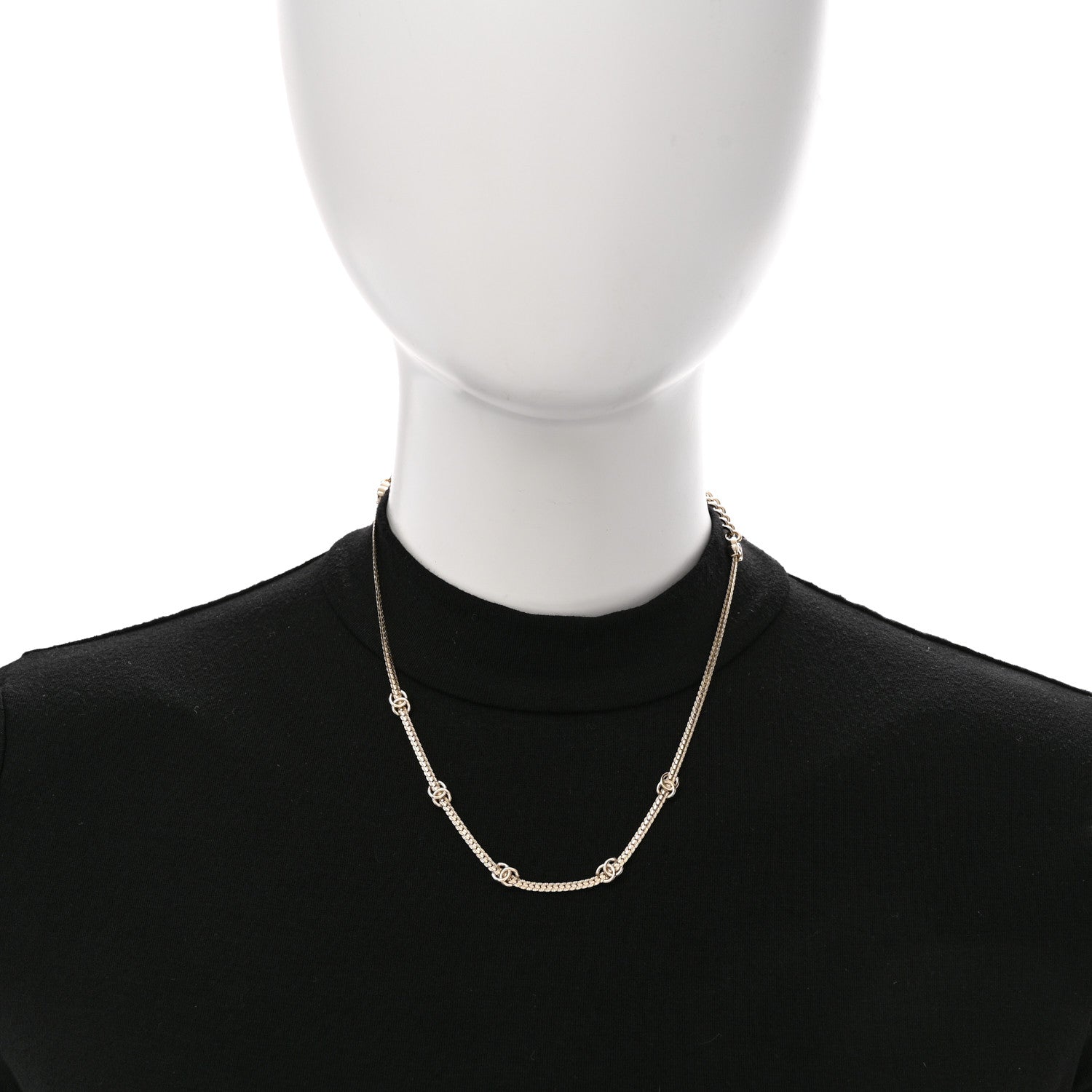 Chanel Metal CC Short Chain Necklace Gold 2 of 7