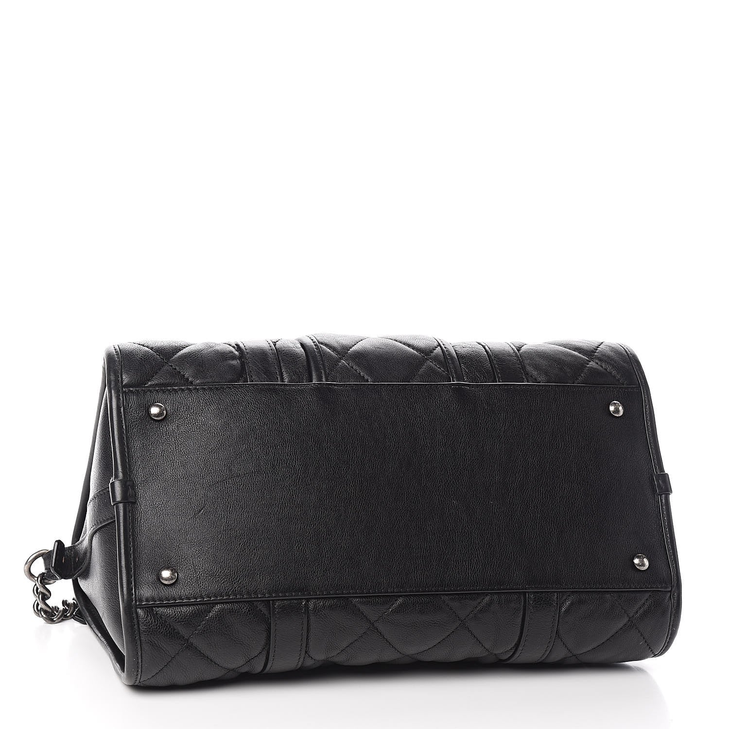 Chanel Calfskin Quilted Small Casual Riviera Bowling Bag Black 4 of 12