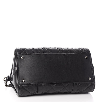 Chanel Calfskin Quilted Small Casual Riviera Bowling Bag Black 4 of 12