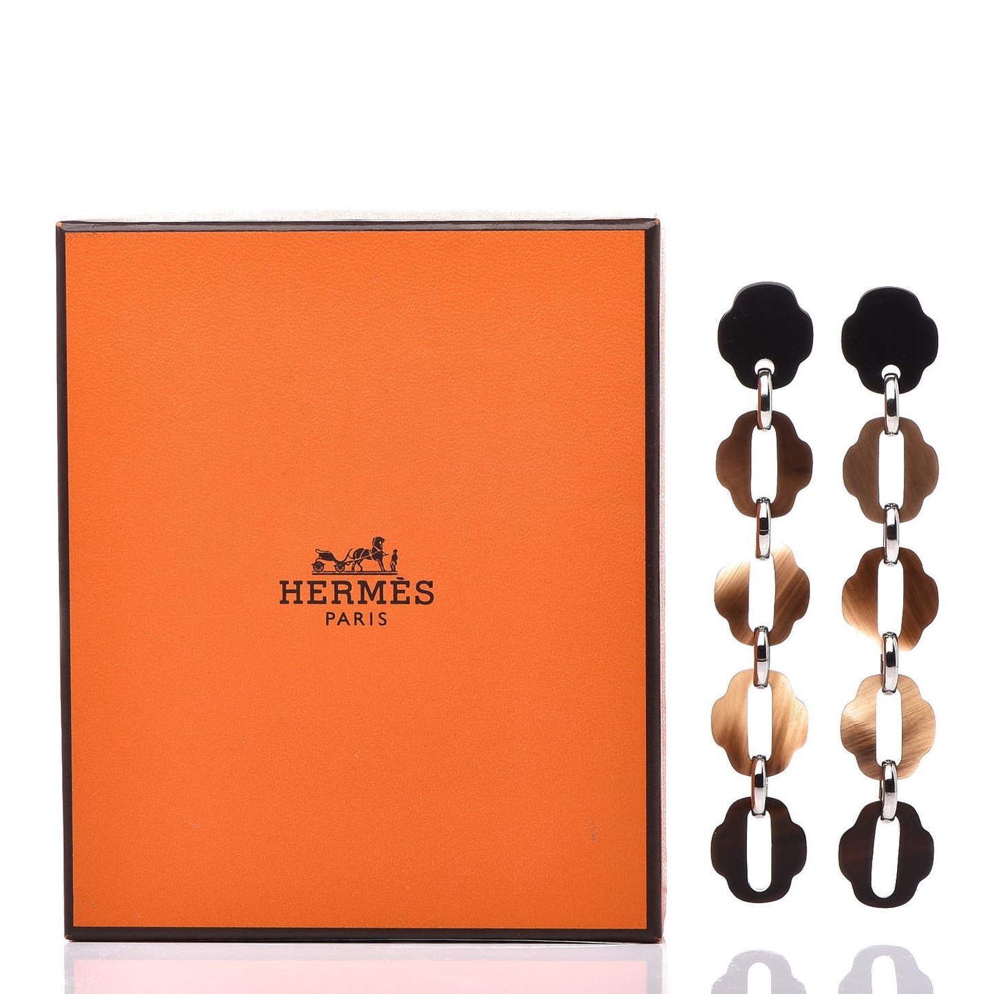 Buffalo Horn Palladium Mousqueton Earrings