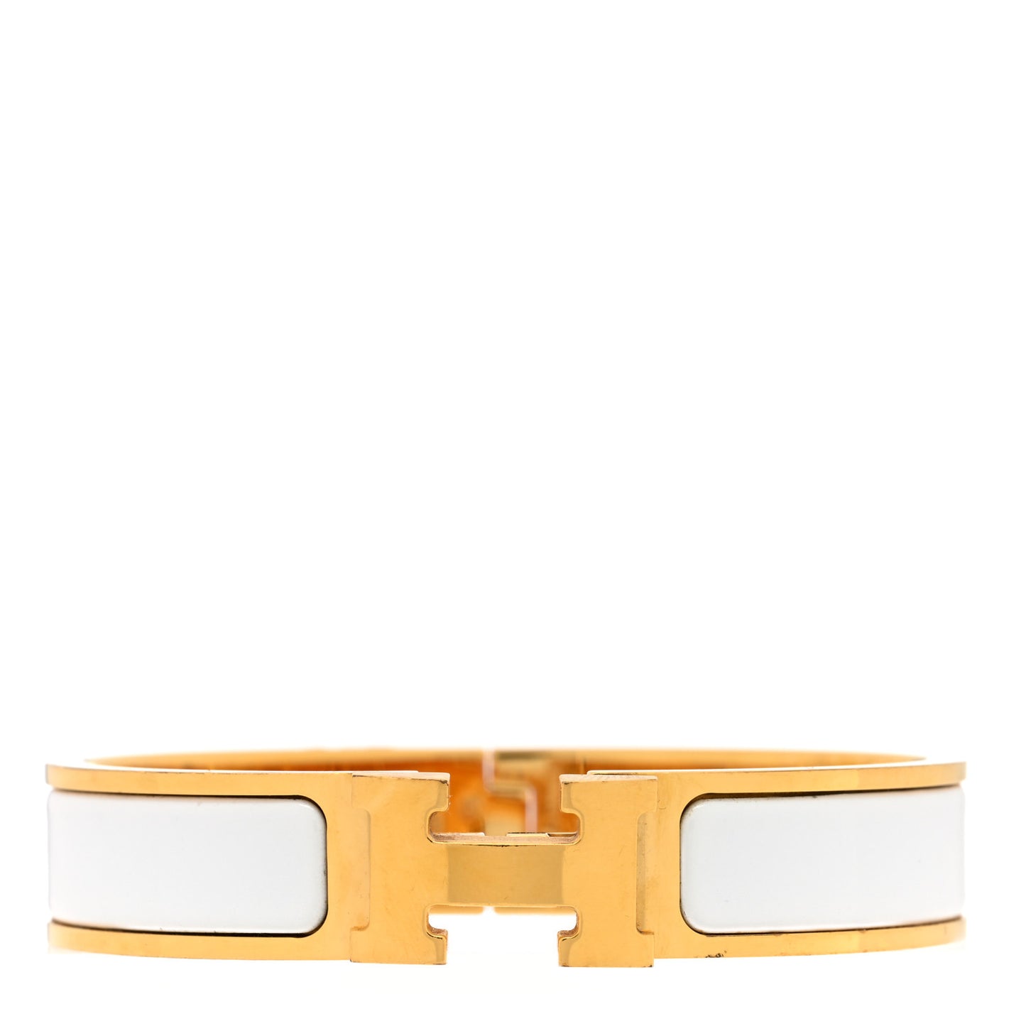 Enamel Narrow Clic Clac H Bracelet PM White