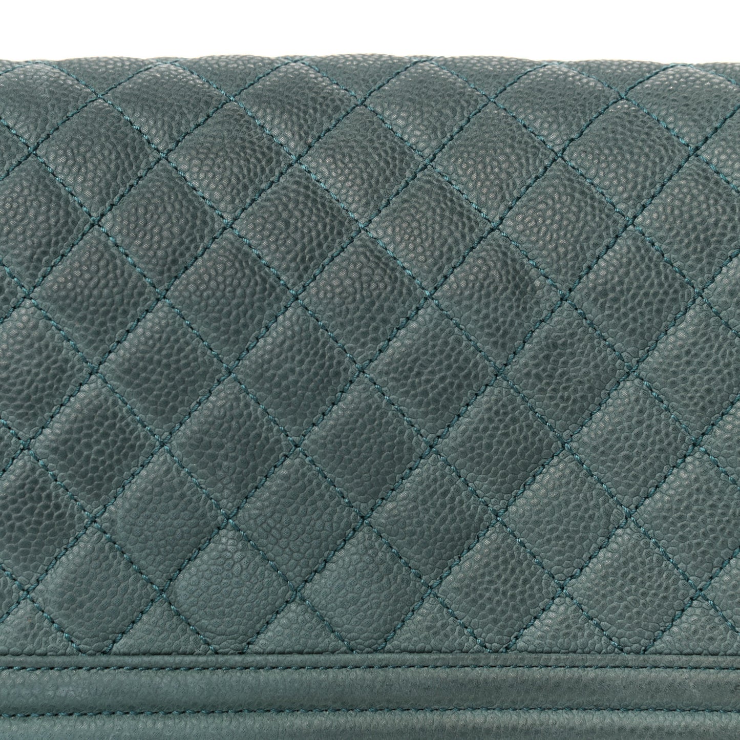Caviar Quilted Medium Boy Flap Vert Fonce