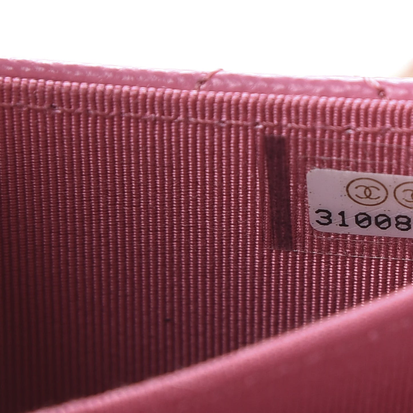 Caviar Quilted Flap Card Holder On Chain Pink