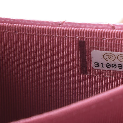 Chanel Caviar Quilted Flap Card Holder On Chain Pink 9 of 11