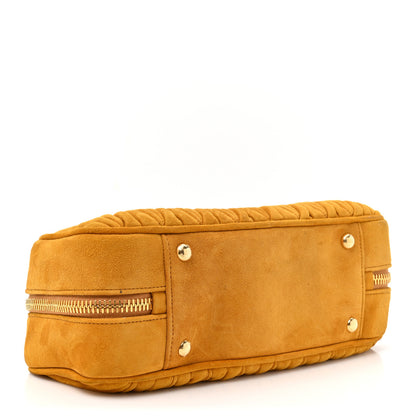 Miu Miu Suede Matelasse Large Arcadie Top Handle Bag Whiskey 3 of 12