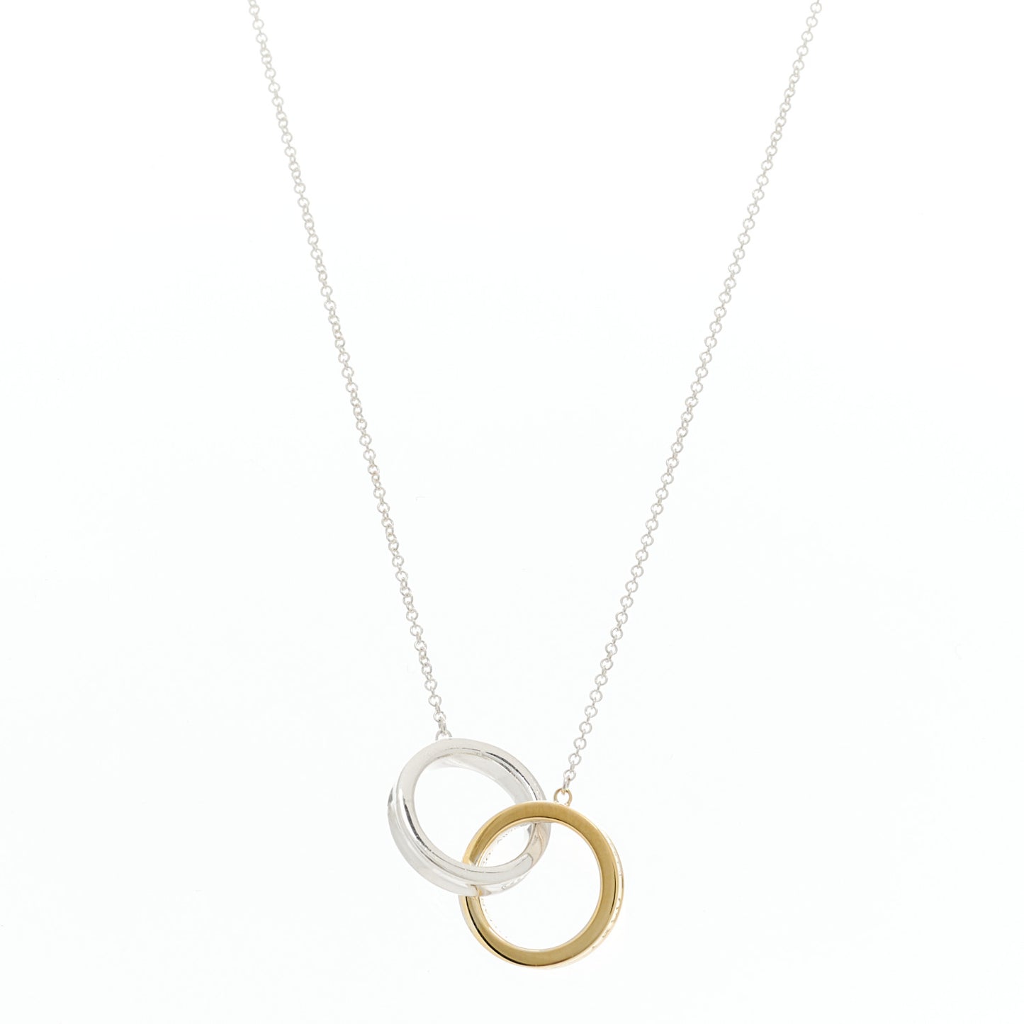 Sterling Silver 18K Yellow Gold 1837 Interlocking Circles Pendant Necklace