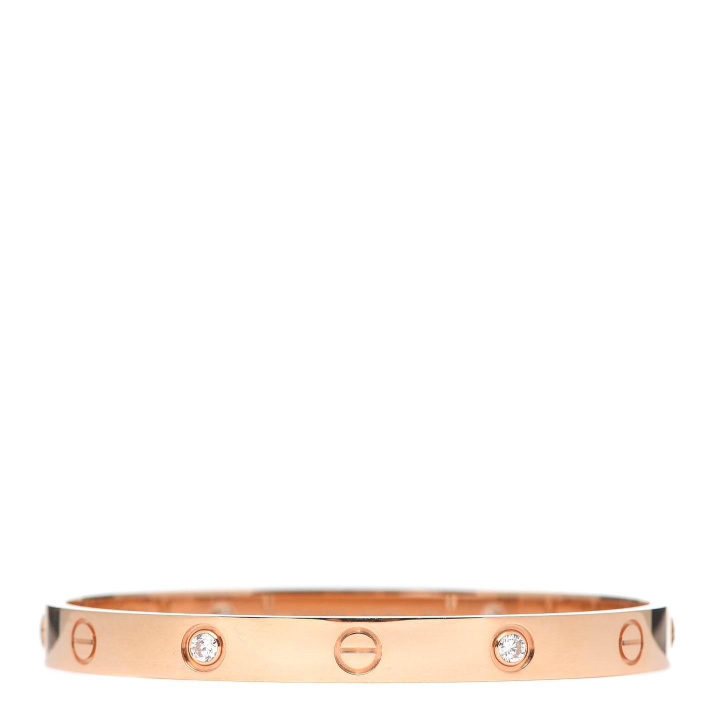 18K Pink Gold 4 Diamond LOVE Bracelet 17