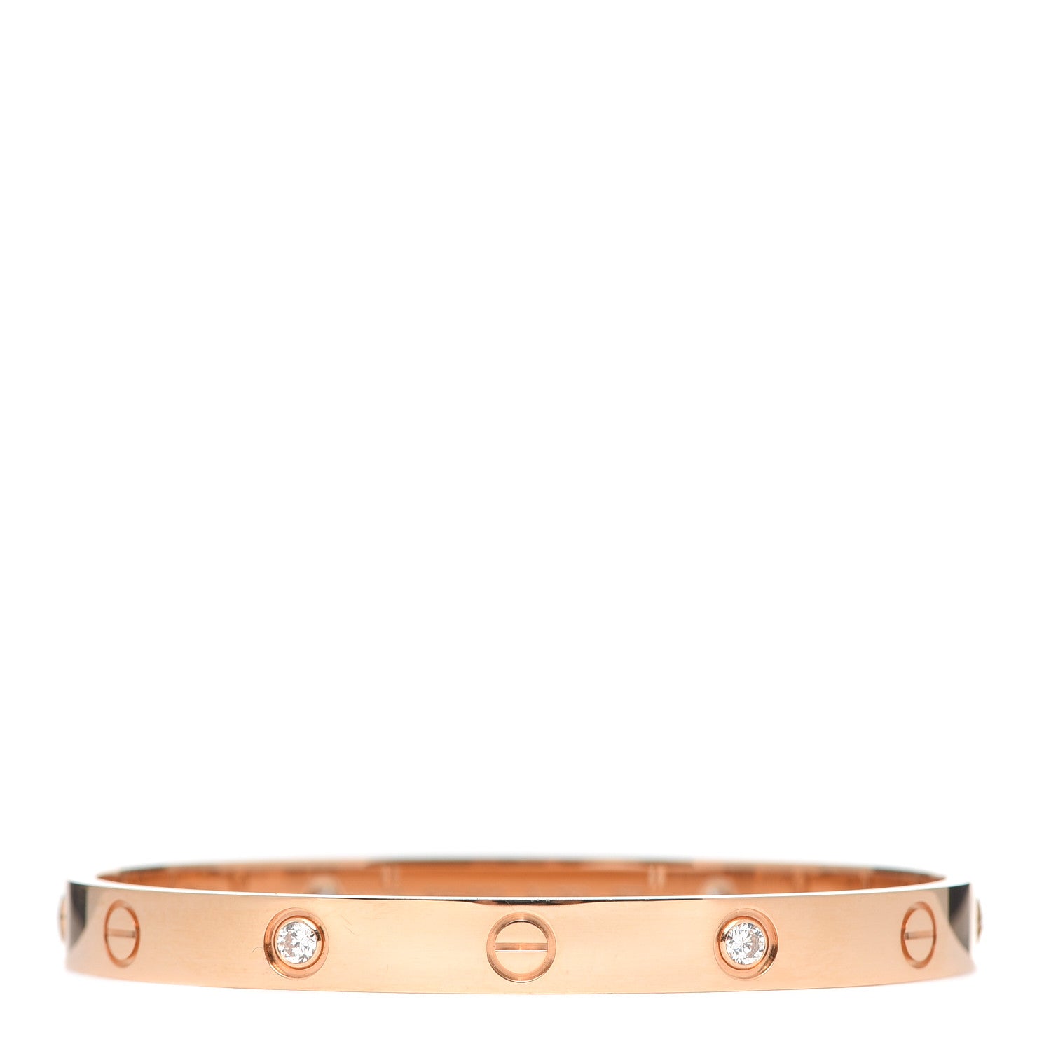 Cartier 18K Pink Gold 4 Diamond LOVE Bracelet 17 1 of 7