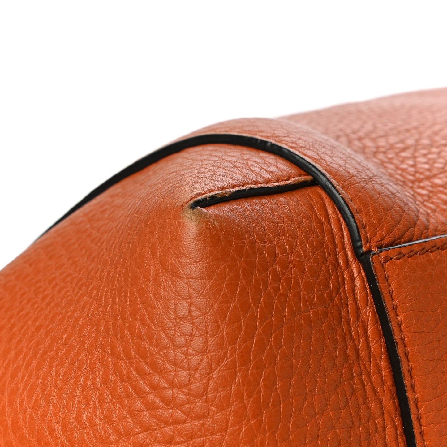 Pebbled Calfskin Large Lady Tassel Top Handle Bag Orange