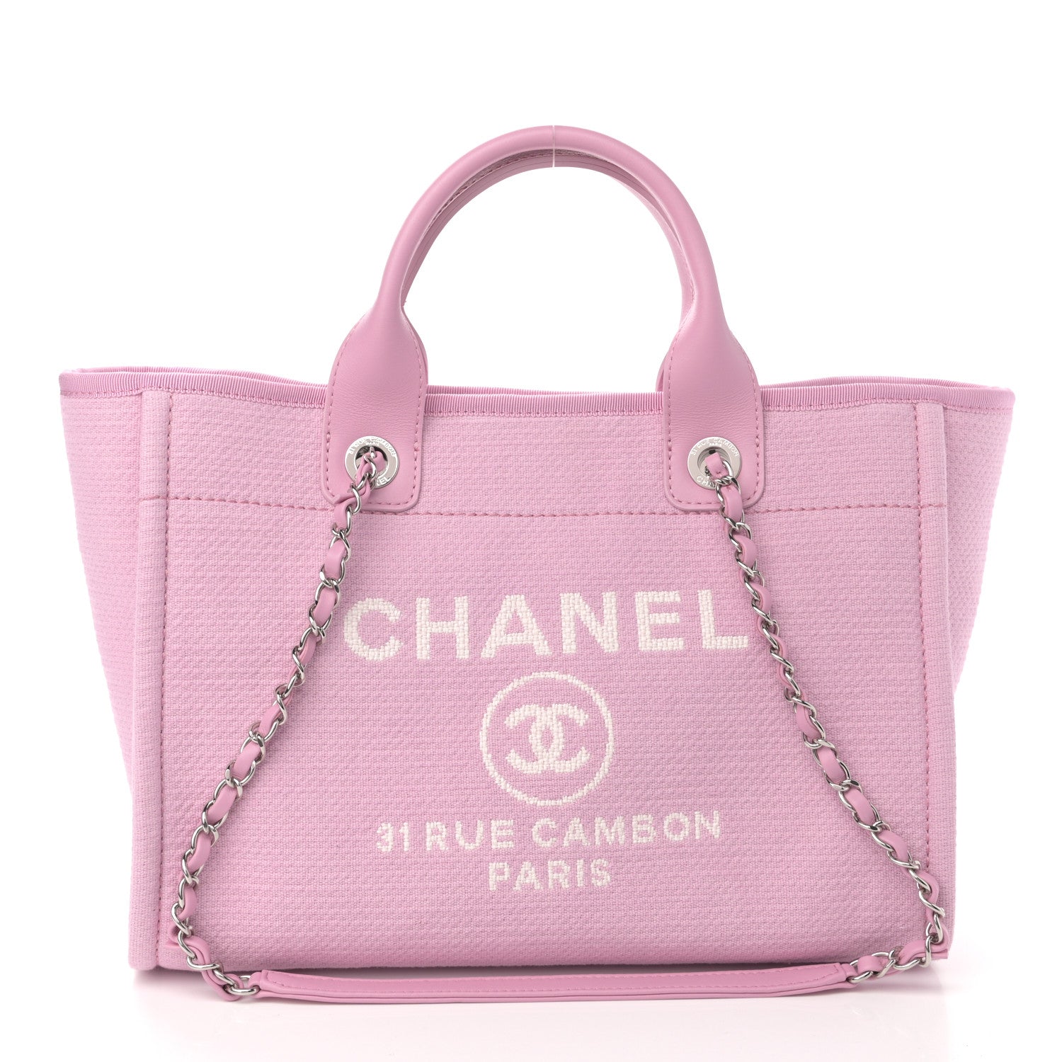 Chanel Mixed Fibers Small Deauville Tote Pink 3 of 11