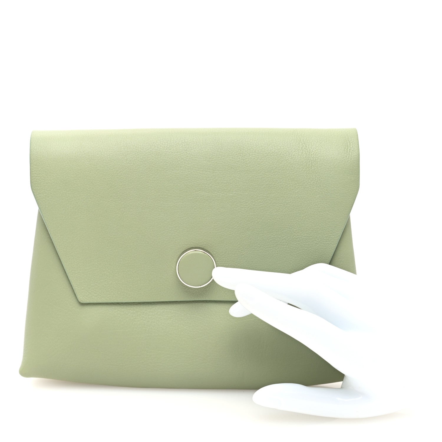 The Row Lambskin Nu Twin Envelope Clutch Dusty Green 2 of 6