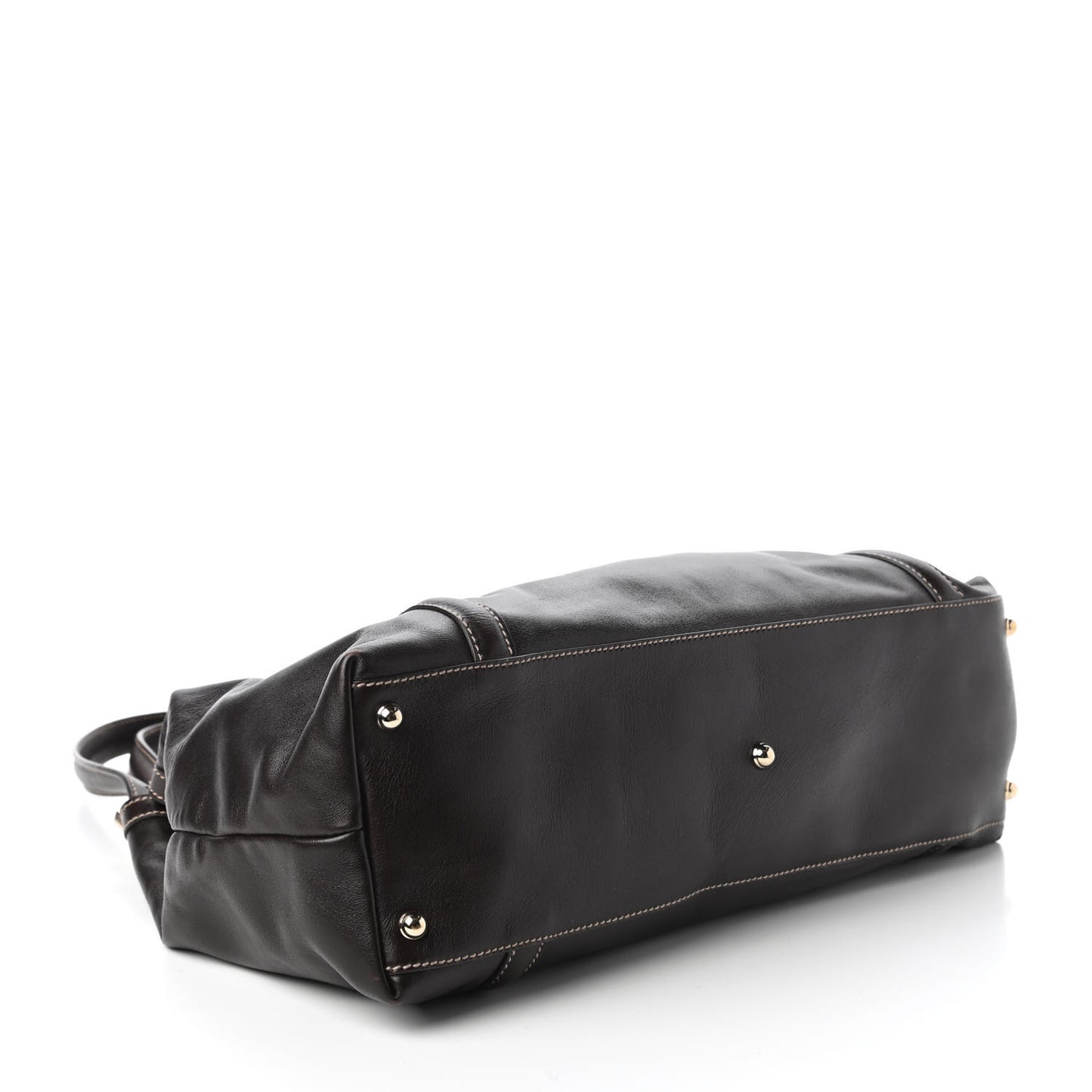 Calfskin Medium Britt Tote Dark Brown