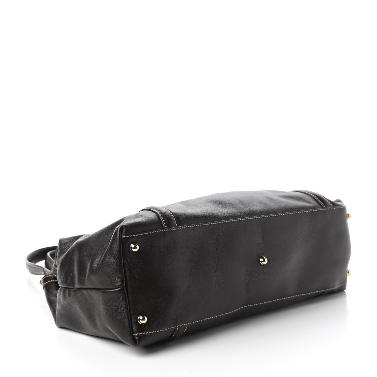 Gucci Calfskin Medium Britt Tote Dark Brown 4 of 11