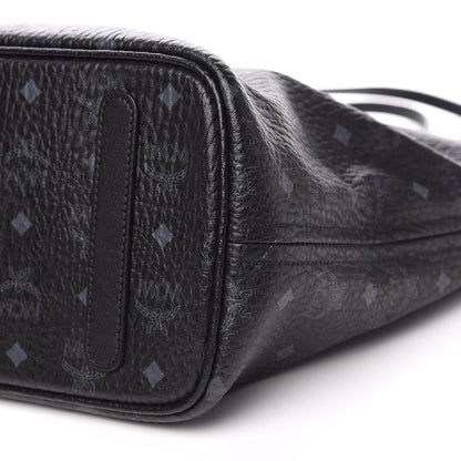 MCM Visetos Medium Anya Zip Top Shopper Tote Black 9 of 11