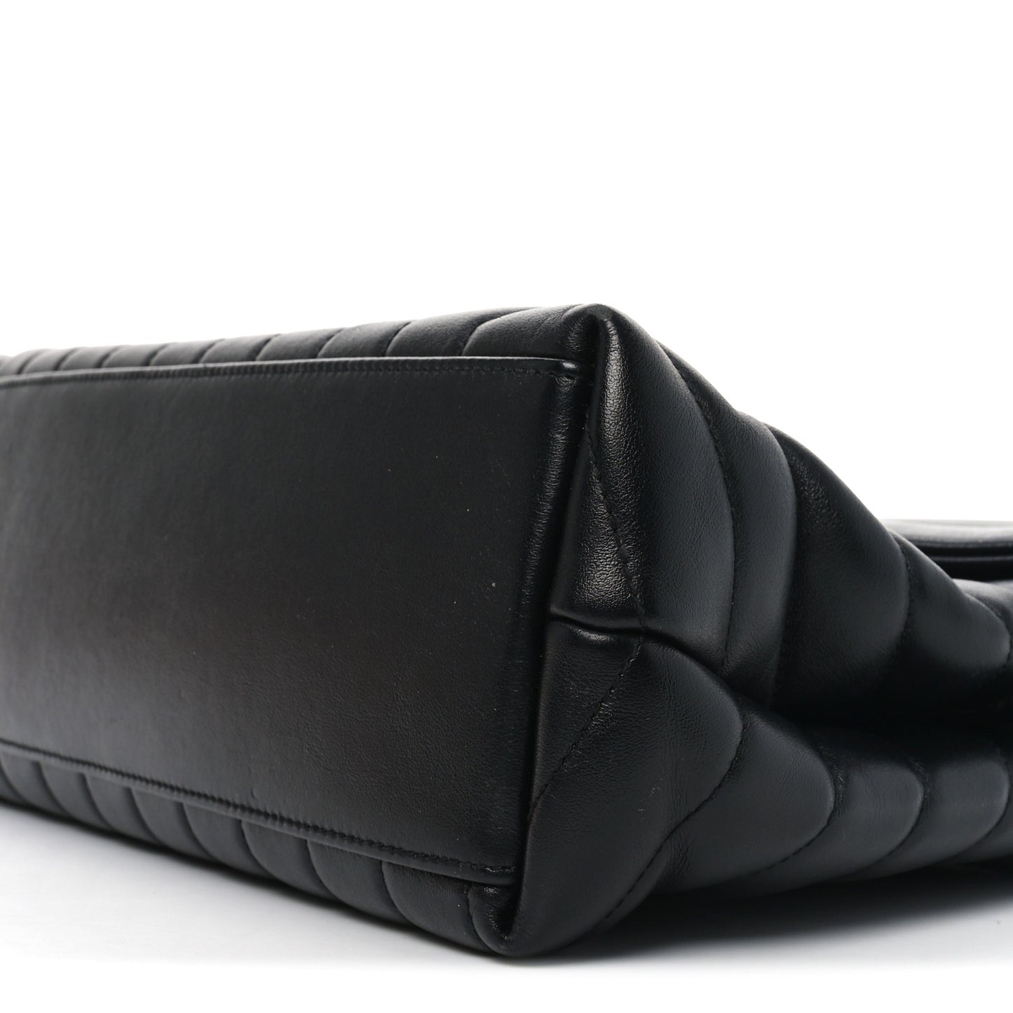 Calfskin Y Quilted Monogram Medium Loulou Chain Satchel Black