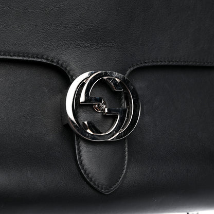 Gucci Moon Calfskin Medium Interlocking G Shoulder Bag Black 11 of 11
