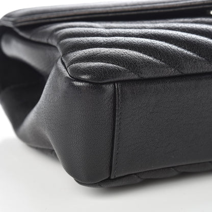 Saint Laurent Sheepskin Matelasse Chevron Monogram Medium College Bag Black 9 of 10