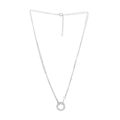 Cartier 18K White Gold 2 Diamond LOVE Necklace 3 of 5