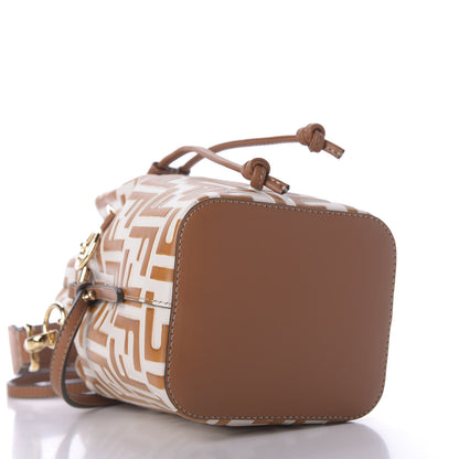 Fendi Vitello Grace F is Fendi Bi-Color FF 1974 Embossed Mini Mon Tresor Bucket Bag Camelia Saddler Brandy 5 of 10