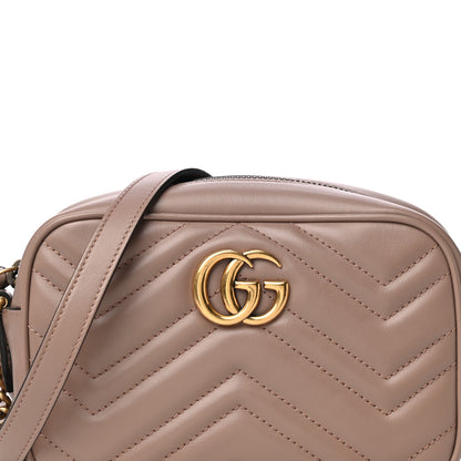 Gucci Calfskin Matelasse Mini GG Marmont Chain Shoulder Bag Porcelain Rose 17 of 20