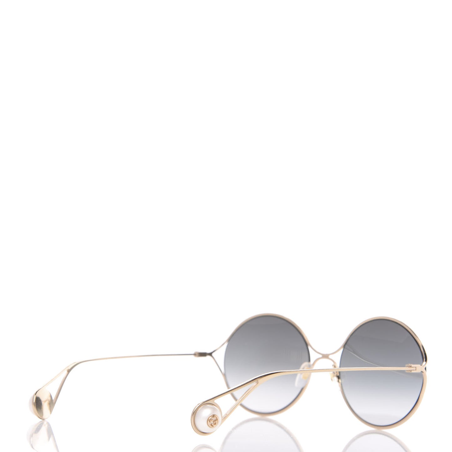 Round Pearl Tip Sunglasses GG0253S Gold