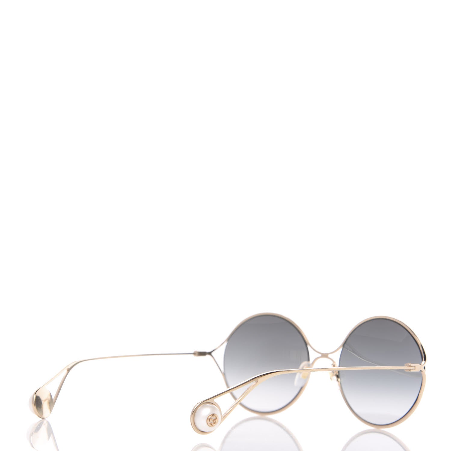 Gucci Round Pearl Tip Sunglasses GG0253S Gold 4 of 8
