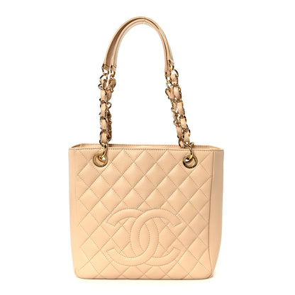 Chanel Caviar Quilted Petit Shopping Tote PST Beige Clair 1 of 10