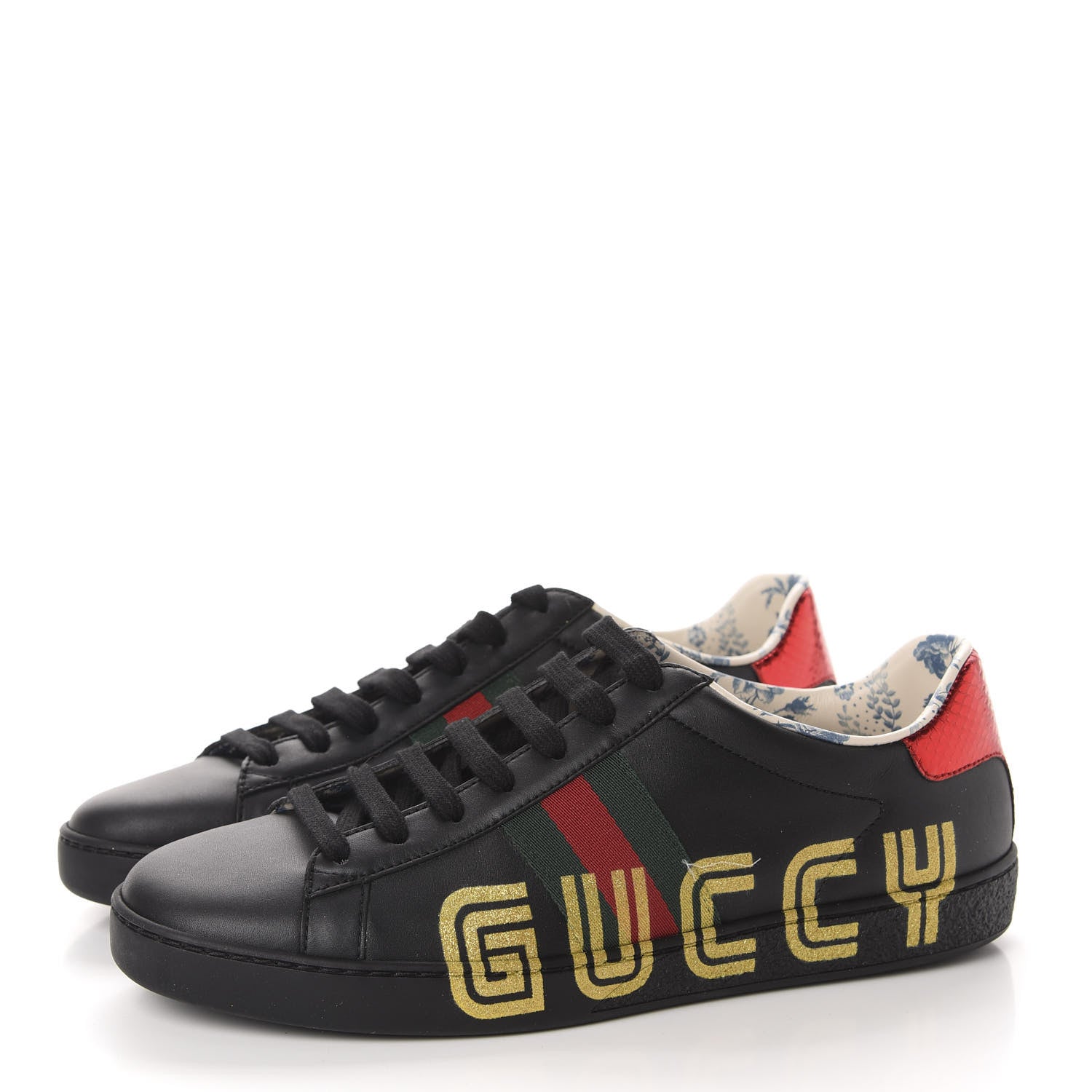 Gucci X SEGA Calfskin Ayers Web Guccy Womens Ace Sneakers 39 Black 3 of 10