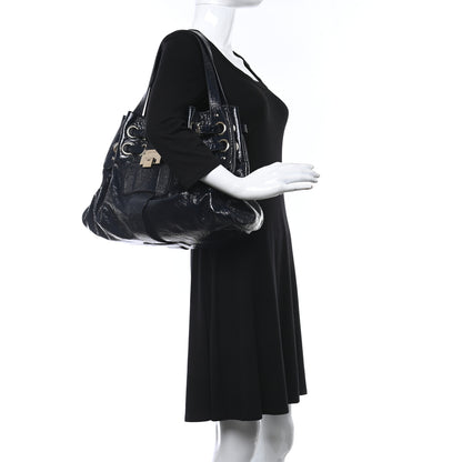 Jimmy Choo Crushed Patent Riki Bag Blue 1 of 14