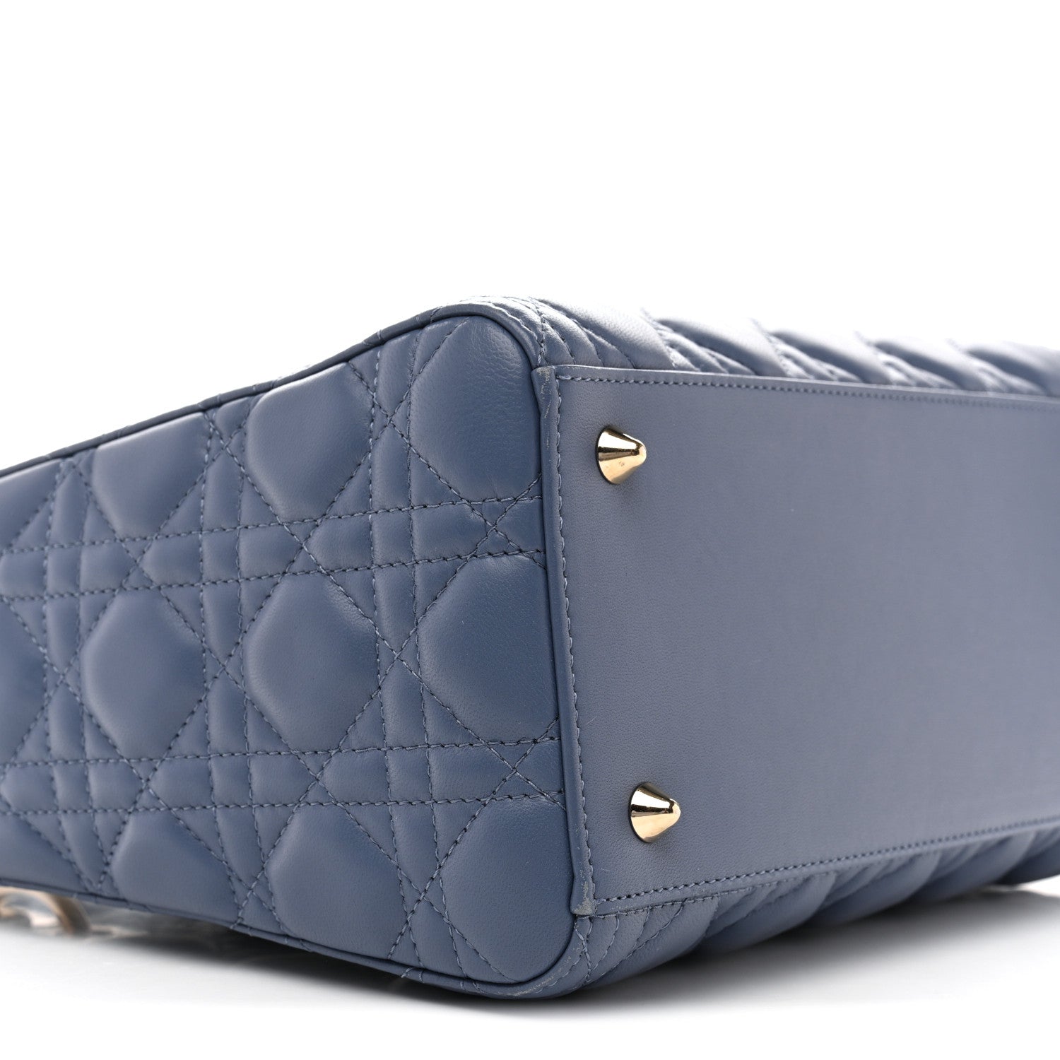 Christian Dior Lambskin Cannage Medium Lady Dior Denim Blue 9 of 13