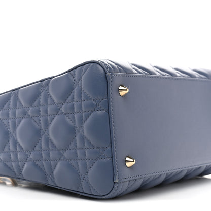 Christian Dior Lambskin Cannage Medium Lady Dior Denim Blue 9 of 13