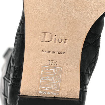 Christian Dior Lambskin Cannage Tall Flat Boots 37.5 Black 6 of 8