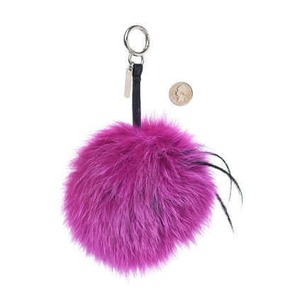 Fendi Fox Mink Goat Fur Oret Monster Bag Bug Charm Orchid Black 2 of 4