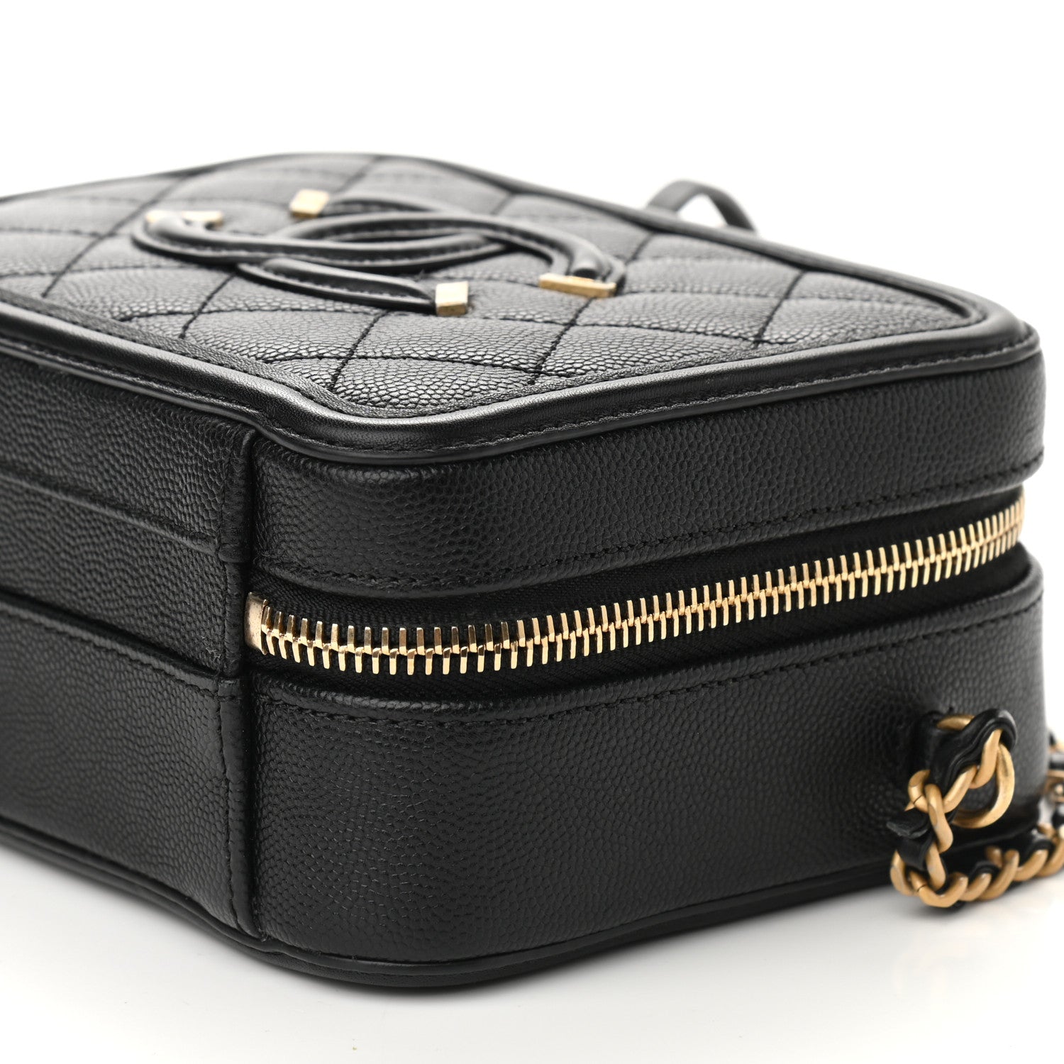 Chanel Caviar Quilted Small CC Filigree Vanity Case Black 9 of 9