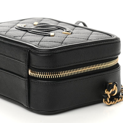 Chanel Caviar Quilted Small CC Filigree Vanity Case Black 9 of 9