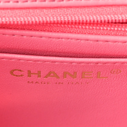 Chanel Lambskin Quilted Mini Top Handle Rectangular Flap Pink 7 of 10