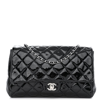 Chanel Patent Quilted Clutch with Chain Flap Black 1 of 10