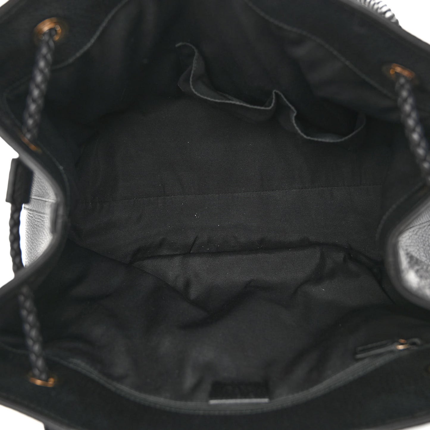 Calfskin Large Gifford Braided Handle Tote Black