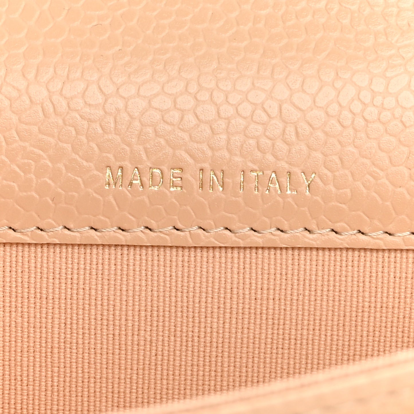 Caviar Quilted Flap Card Holder Wallet Beige
