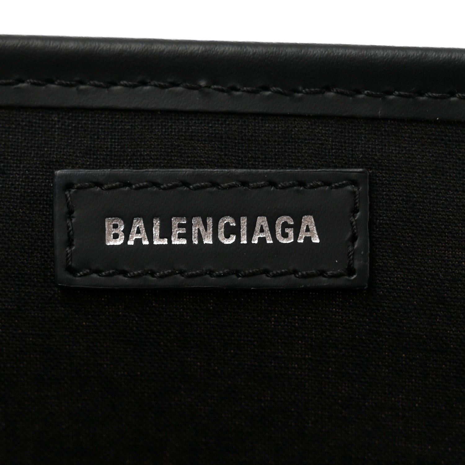 Balenciaga Cotton Canvas Satin Calfskin S Navy Cabas Natural Black 7 of 16