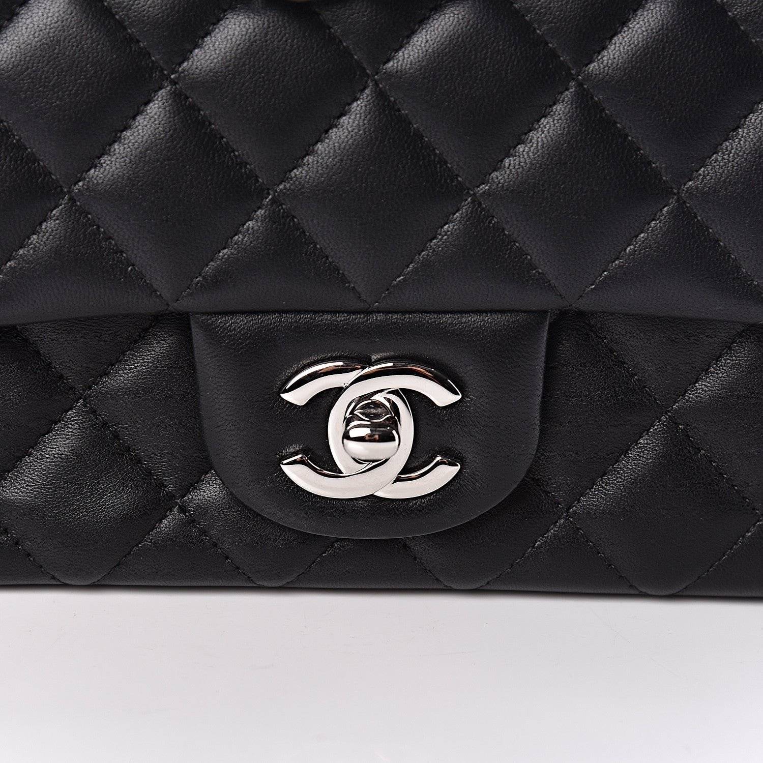 Chanel Lambskin Quilted Mini Rectangular Flap Black 10 of 11