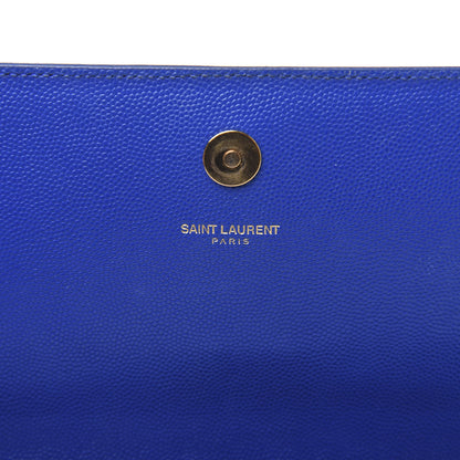 Saint Laurent Grain De Poudre Classic Monogram Cassandre Clutch Blue Majorelle 7 of 10