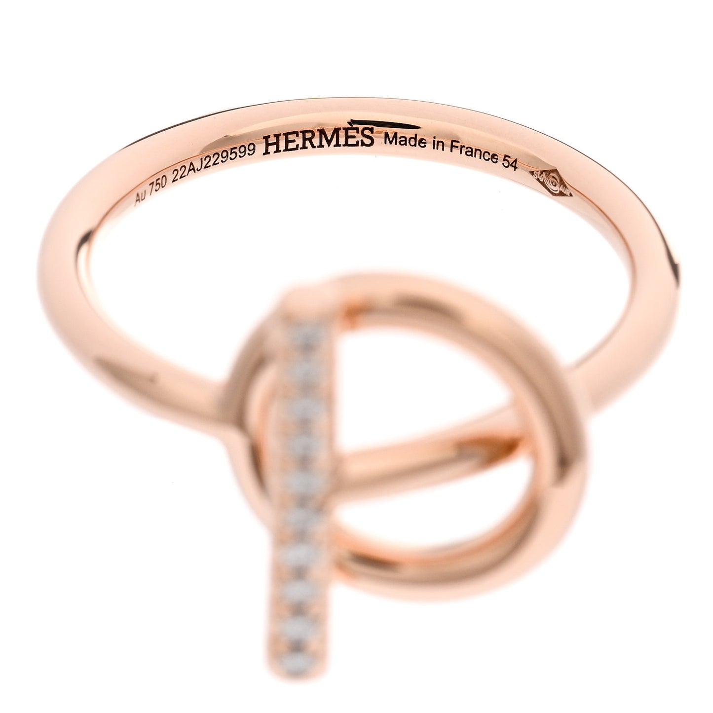 18K Rose Gold Diamond PM Echappee Ring 54 7
