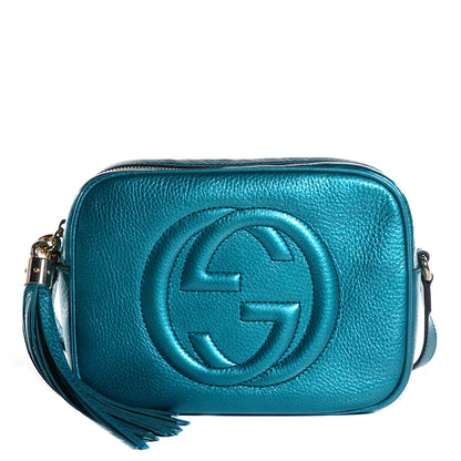 Gucci Metallic Cellarius Calfskin Small Soho Disco Bag Deep Cobalt 1 of 7