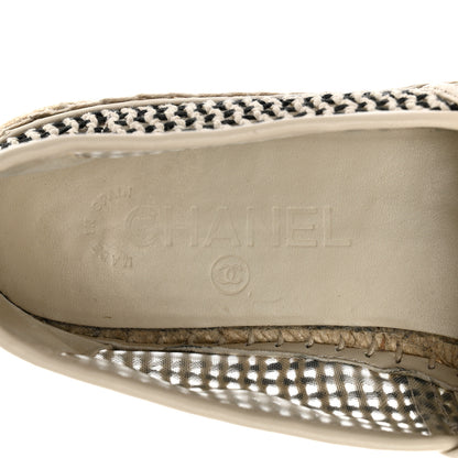 Chanel Mesh Grosgrain CC Espadrilles 38 Beige Black 6 of 8