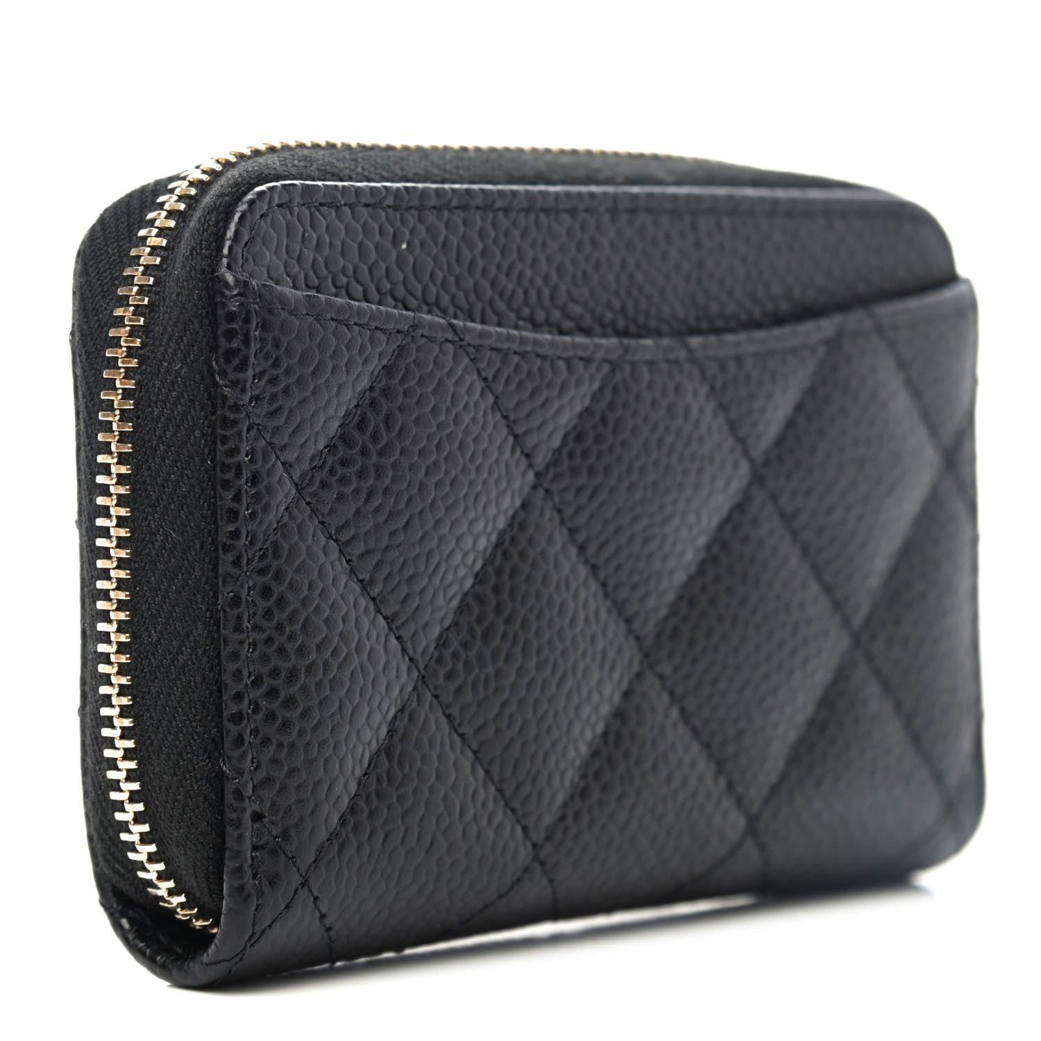 Chanel Caviar Quilted Zip Coin Purse Black 2 of 4