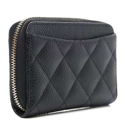 Chanel Caviar Quilted Zip Coin Purse Black 2 of 4