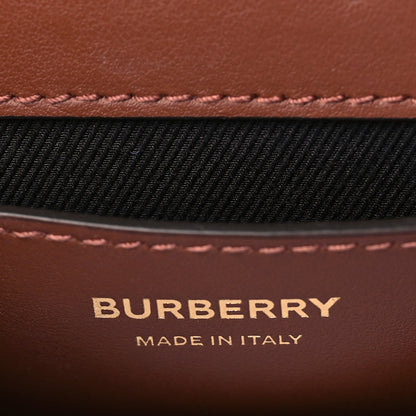 Burberry Coated Canvas Calfskin Vintage Check Medium Note Crossbody Bag Dark Birch Black 6 of 9